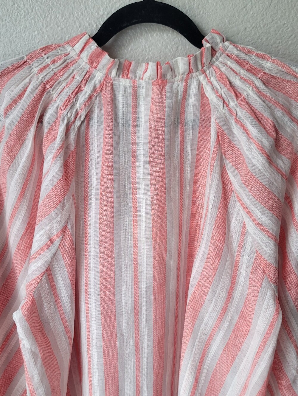 Kivari Hailee Striped Linen Cotton Blend Boho Coastal Blouse Size 12 NWT - Picture 8 of 13